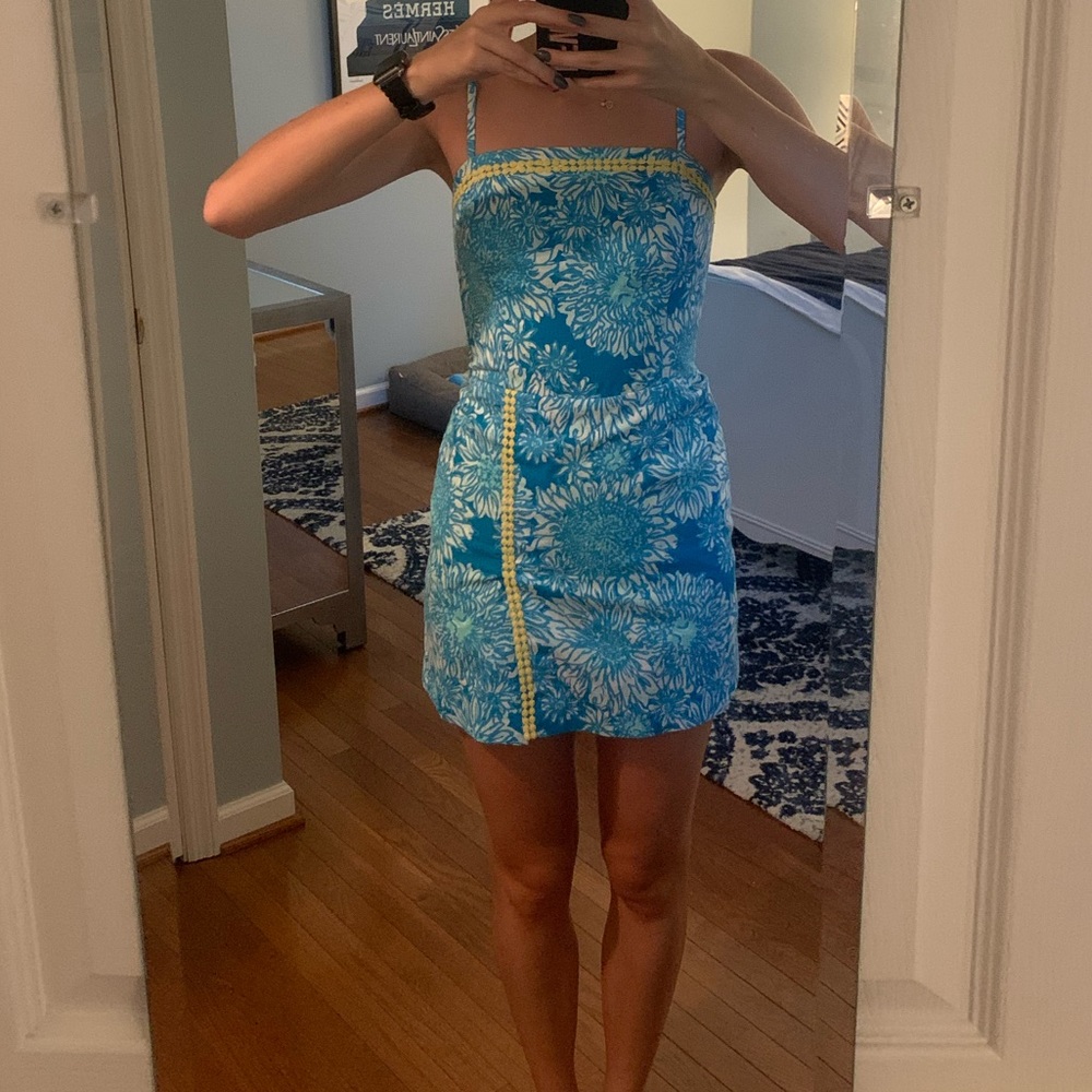 Lilly pulitzer romper dress blue floral